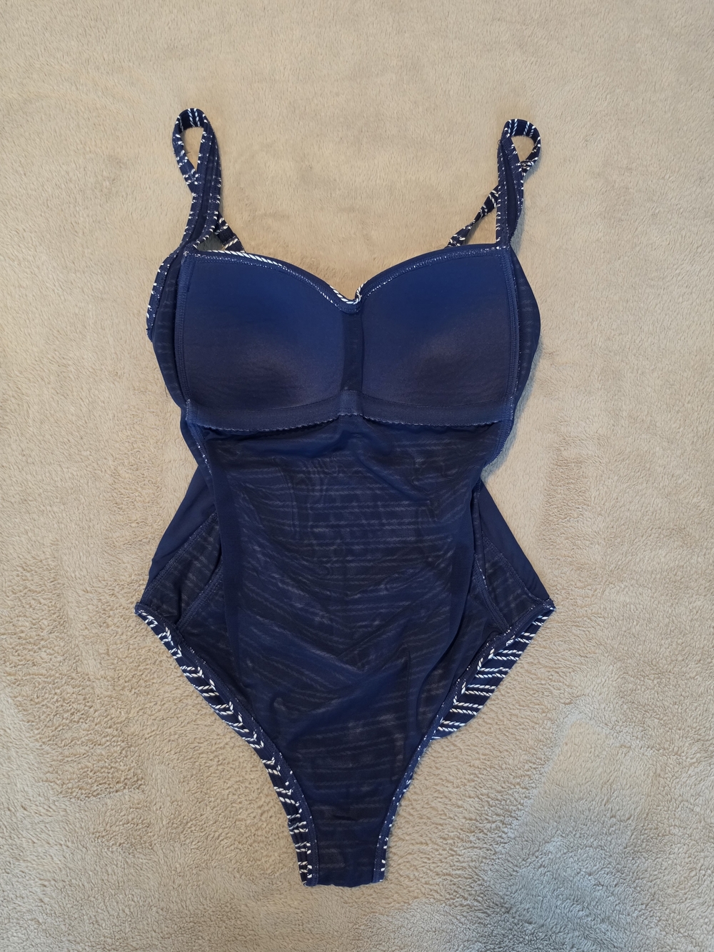 Navy Stripe One-Piece Swimsuit - Classic Women Swim - Picture 5 of 10
